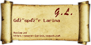 Gáspár Larina névjegykártya